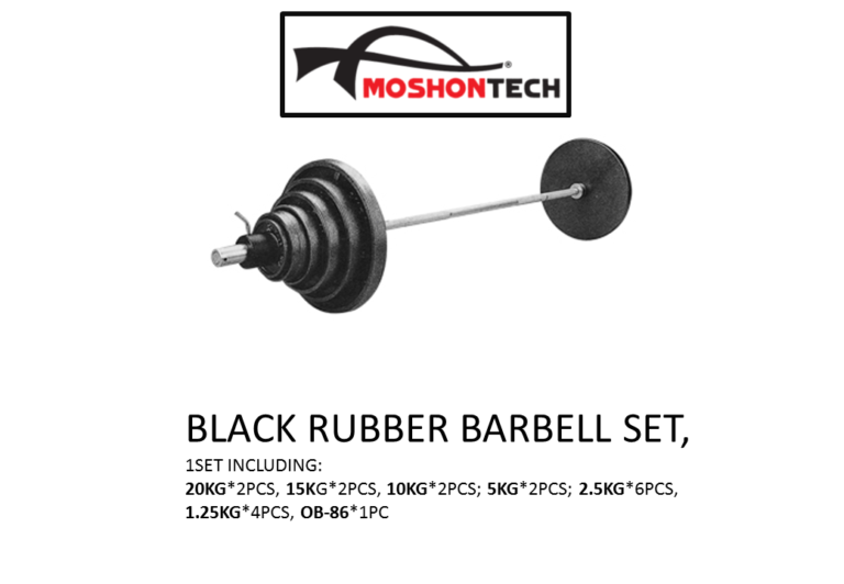 BLACK RUBBER BARBELL SET